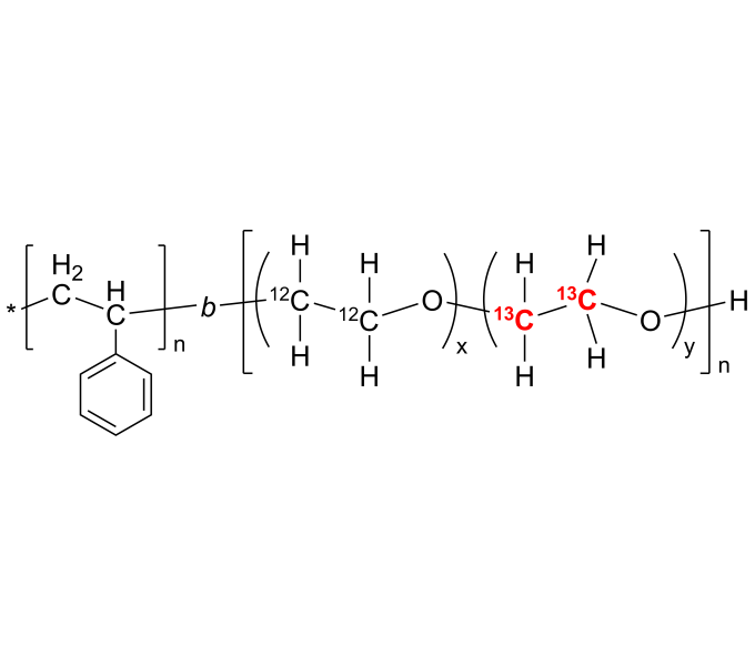 Poly(styrene)bpoly([ethylene oxide]co[C13labelled ethylene oxide])