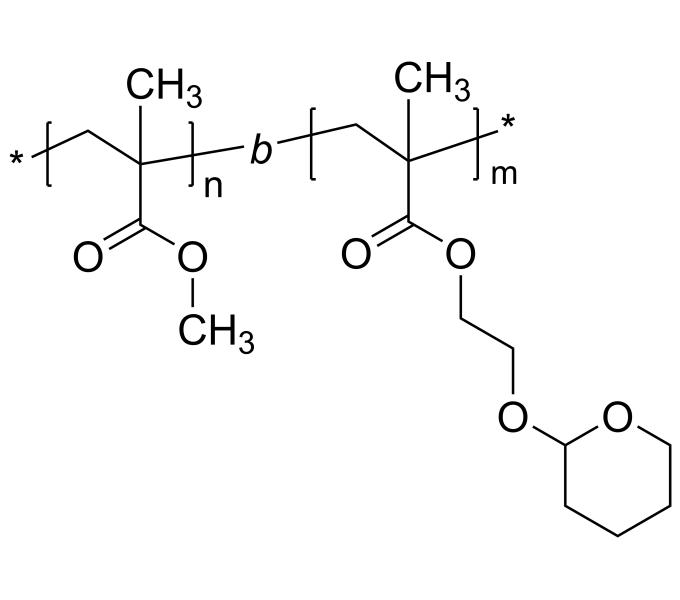 Poly(methyl methacrylate)bpoly(2[tetrahydro2Hpyran2yloxy]ethyl