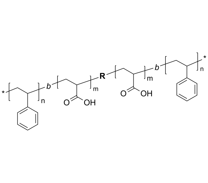 Poly(styrene)bpoly(acrylic acid)bpoly(styrene)