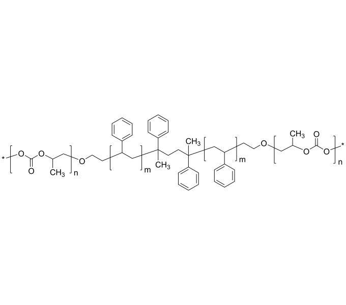 Poly(propylene carbonate)bpoly(styrene)bpoly(propylene carbonate)